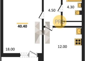 Продам однокомнатную квартиру, 40.4 м2, Воронеж, улица Шишкова, 140Б/6