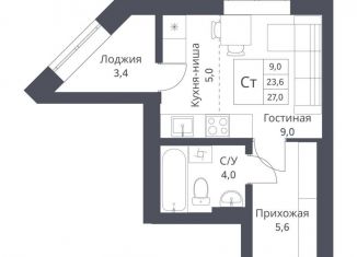 Продам квартиру студию, 27 м2, Новосибирская область, улица Декоративный Питомник, 8