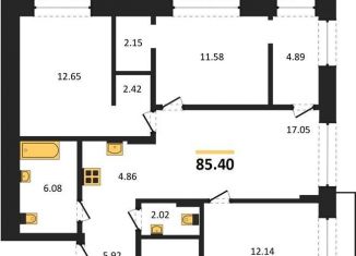 Продам четырехкомнатную квартиру, 85.4 м2, Новосибирск, Калининский район