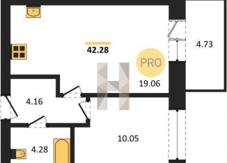 Продажа 1-ком. квартиры, 42.3 м2, Воронежская область