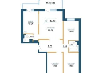 Продам 4-комнатную квартиру, 93.2 м2, Красноярск