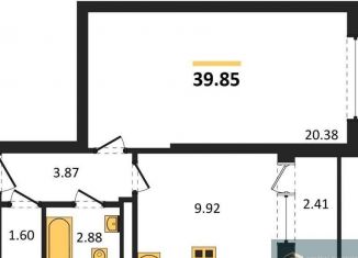 Продается 1-комнатная квартира, 39.8 м2, Воронеж, Покровская улица, 19