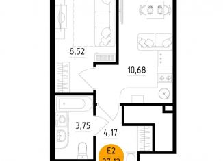 Продаю 1-ком. квартиру, 27.1 м2, Рязань