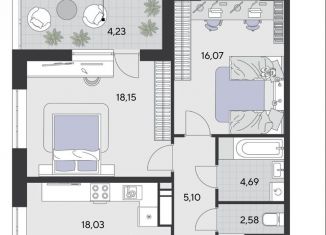 Продаю 2-ком. квартиру, 75 м2, Омск