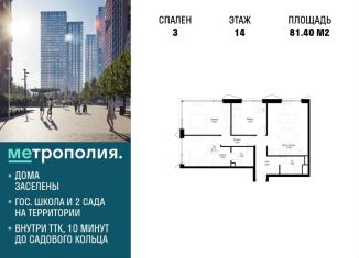 Продам 3-ком. квартиру, 81.4 м2, Москва, ЮВАО, Волгоградский проспект, 32/3к4