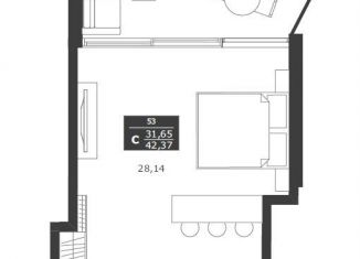 Продам квартиру студию, 42.4 м2, Крым, улица Сусловой, 3