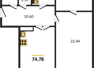 Продам 1-комнатную квартиру, 74.8 м2, Воронеж, Московский проспект, 132