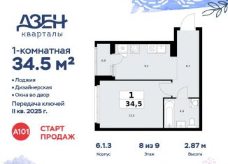 Продаю однокомнатную квартиру, 34.5 м2, ДСК Актер, ДСК Актер, 6с1