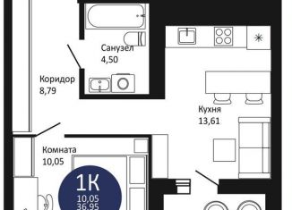 Продажа однокомнатной квартиры, 39 м2, Новосибирская область