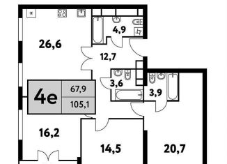 3-ком. квартира на продажу, 105.1 м2, Москва, метро Речной вокзал, Фестивальная улица, 15к24/3