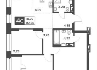 4-ком. квартира на продажу, 80.4 м2, Новосибирская область