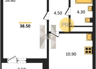 Продается однокомнатная квартира, 38.3 м2, Воронеж, улица Шишкова, 140Б/6, Центральный район