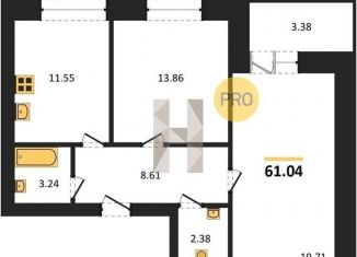 2-ком. квартира на продажу, 61 м2, Воронеж