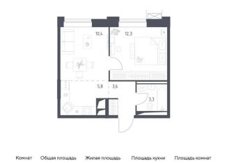 Однокомнатная квартира на продажу, 35.4 м2, Москва