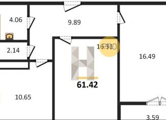 Продается 2-комнатная квартира, 61.4 м2, Воронеж, улица Артамонова, 34Ж, ЖК Волна-1