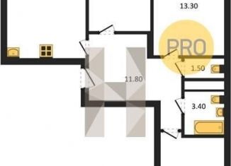 Продажа 3-ком. квартиры, 77 м2, Воронеж, улица Фёдора Тютчева, 93/4