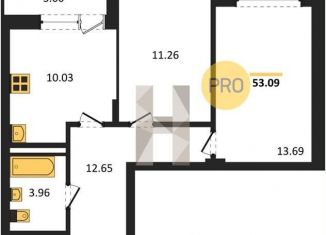 Продается 2-ком. квартира, 53.1 м2, Воронеж, Средне-Московская улица, 60