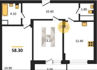 Продажа 2-комнатной квартиры, 58.3 м2, Воронежская область, бульвар Содружества, 1