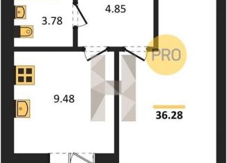 Продается 1-ком. квартира, 36.3 м2, Воронеж, улица Курчатова, 26Б