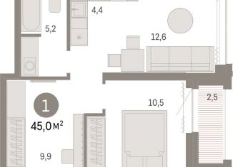 Продам 1-комнатную квартиру, 45 м2, Новосибирск, метро Сибирская