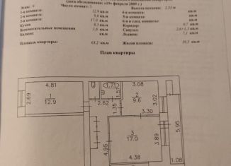 Продажа трехкомнатной квартиры, 63.2 м2, Удмуртия, улица Толстого, 38