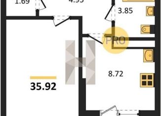 Продам 1-комнатную квартиру, 35.9 м2, Воронеж, улица Славы, 7