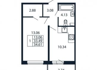 Продается 1-комнатная квартира, 37.2 м2, Ленинградская область