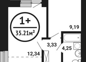 Продается 1-комнатная квартира, 35.2 м2, Уфа