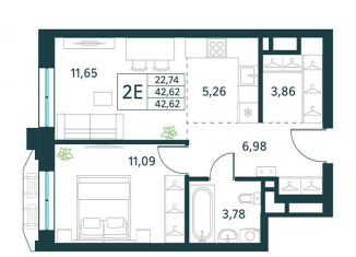 Продажа двухкомнатной квартиры, 42.6 м2, Москва, метро Окская