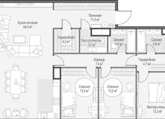 Продается 3-ком. квартира, 129.8 м2, Москва, район Раменки, проспект Генерала Дорохова, 39к2А