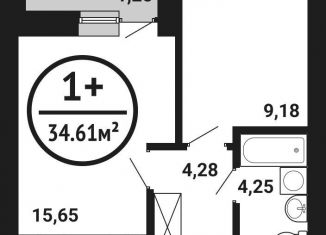 Продажа однокомнатной квартиры, 34.6 м2, Уфа, Кировский район