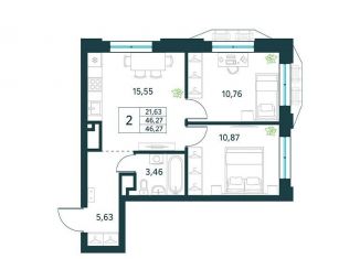 Продается 2-комнатная квартира, 46.3 м2, Москва, Рязанский район