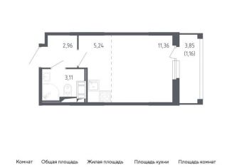 Продам квартиру студию, 23.8 м2, Санкт-Петербург, метро Проспект Ветеранов, жилой комплекс Сандэй, 7.2