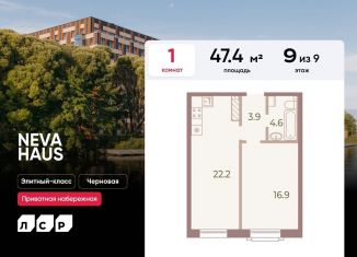 Однокомнатная квартира на продажу, 47.4 м2, Санкт-Петербург, Петровский проспект, 9к2, ЖК Нева Хаус