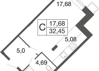 Квартира на продажу студия, 32.5 м2, Апрелевка, жилой комплекс Времена Года, к11