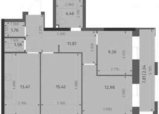 Продаю 3-комнатную квартиру, 73.2 м2, Казань, ЖК Яратам