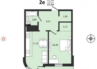 Продается 2-ком. квартира, 57.6 м2, Хабаровский край