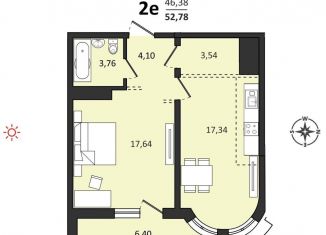 Продается 2-ком. квартира, 52.8 м2, Хабаровск, Быстринская улица, 2