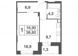 1-ком. квартира на продажу, 38.8 м2, Московская область, Пролетарский тупик, 1