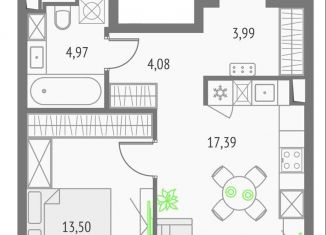 Продается 1-ком. квартира, 43.9 м2, Москва, метро Бутырская