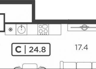 Продажа квартиры студии, 24.4 м2, Тюменская область, улица Мельникайте, 2к17