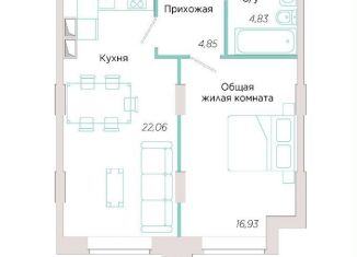 Продается однокомнатная квартира, 48.7 м2, Самарская область