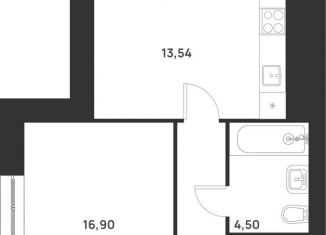 1-ком. квартира на продажу, 50.3 м2, Тула, улица Героев России, 4