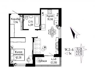 Продаю 1-комнатную квартиру, 47.2 м2, Свердловская область, Рощинская улица, 57