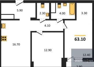 2-ком. квартира на продажу, 63.1 м2, Воронежская область, бульвар Содружества, 1