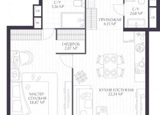 Продажа 1-комнатной квартиры, 55.2 м2, Нижний Новгород