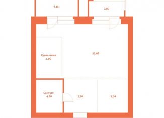 Продается квартира студия, 51.7 м2, рабочий посёлок Кольцово, автодорога № 11