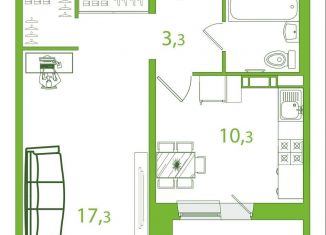 Продается 1-ком. квартира, 38 м2, Томск, Октябрьский район