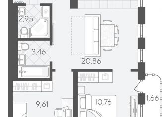 Продаю 2-комнатную квартиру, 57.4 м2, Тюмень, улица Вадима Бованенко, 11