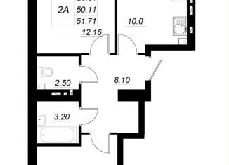 Продается двухкомнатная квартира, 51.7 м2, Татарстан, жилой комплекс Радужный-2, с8